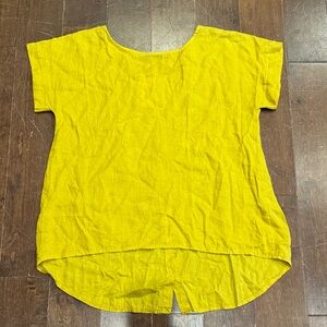 Vibrant Yellow Short Sleeve Women's Top
